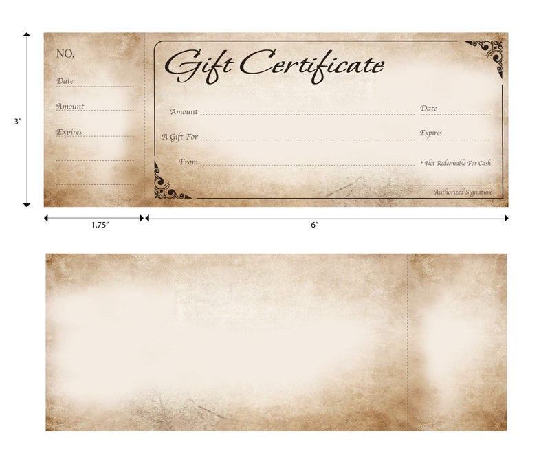 IMPACTONLINEPRINTING Blank Gift Certificates Cards with Free Envelopes 25 set with Stub - Rustic Image - Gift Certificates for Small Business - Image 2